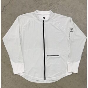 FootJoy Golf Jacket Mens Large White Full Zip Lightweight Windbreaker Rain Coat